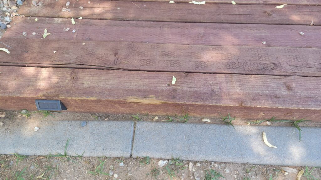 New Steps have been Rode Over by a Motorcycle and Caused a Gap and Scrapes and Chips